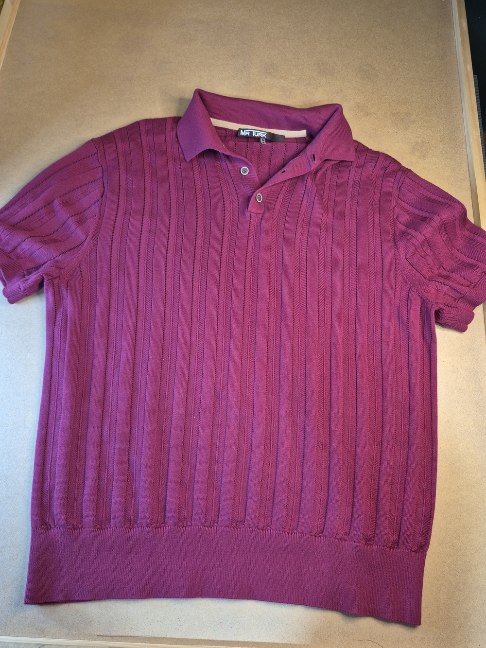 MR TURK Men's Short Sleeve Polo in Deep Magenta